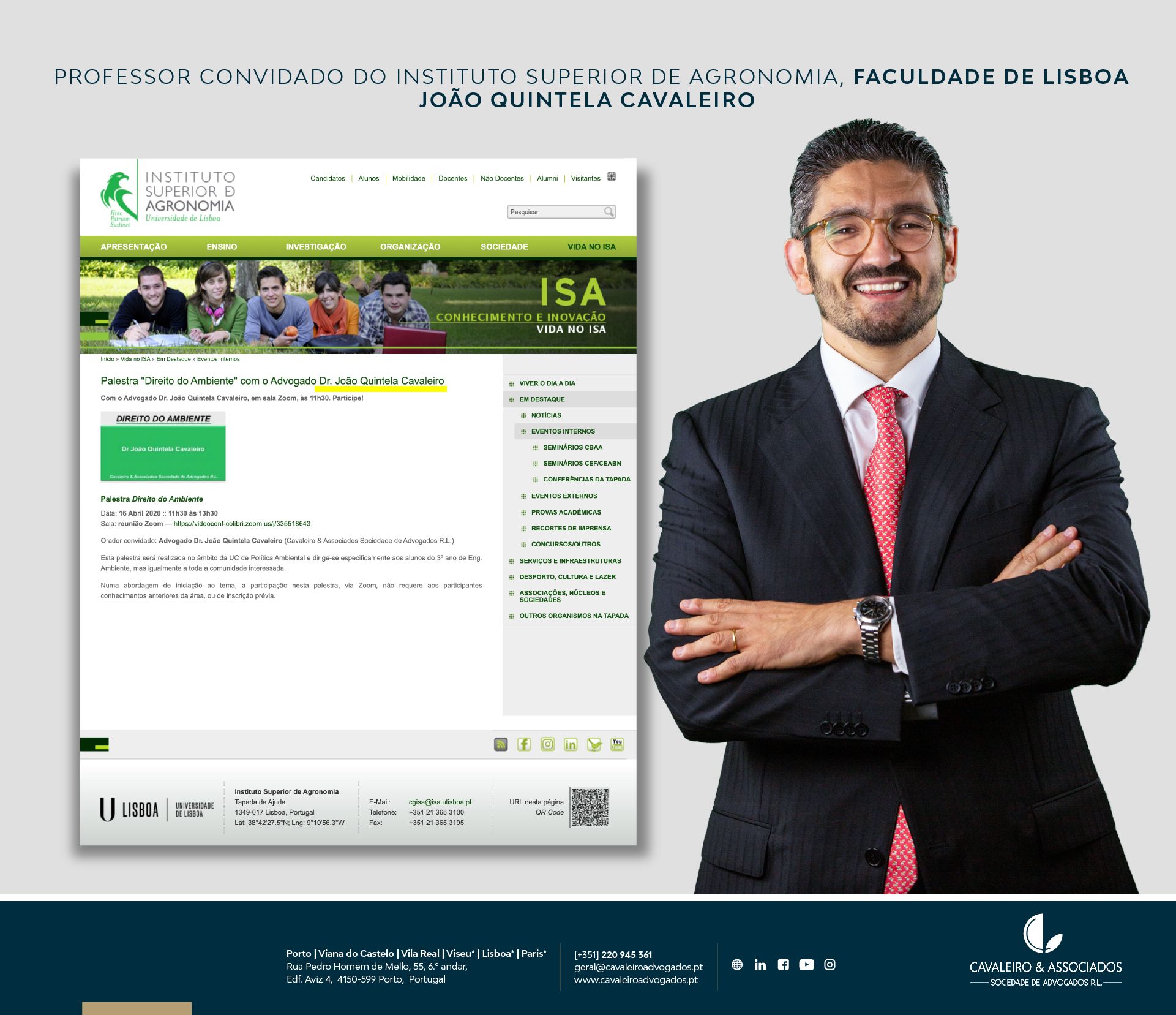 João Quintela Cavaleiro, professor convidado do Instituto Superior de Agronomia, Faculdade de Lisboa