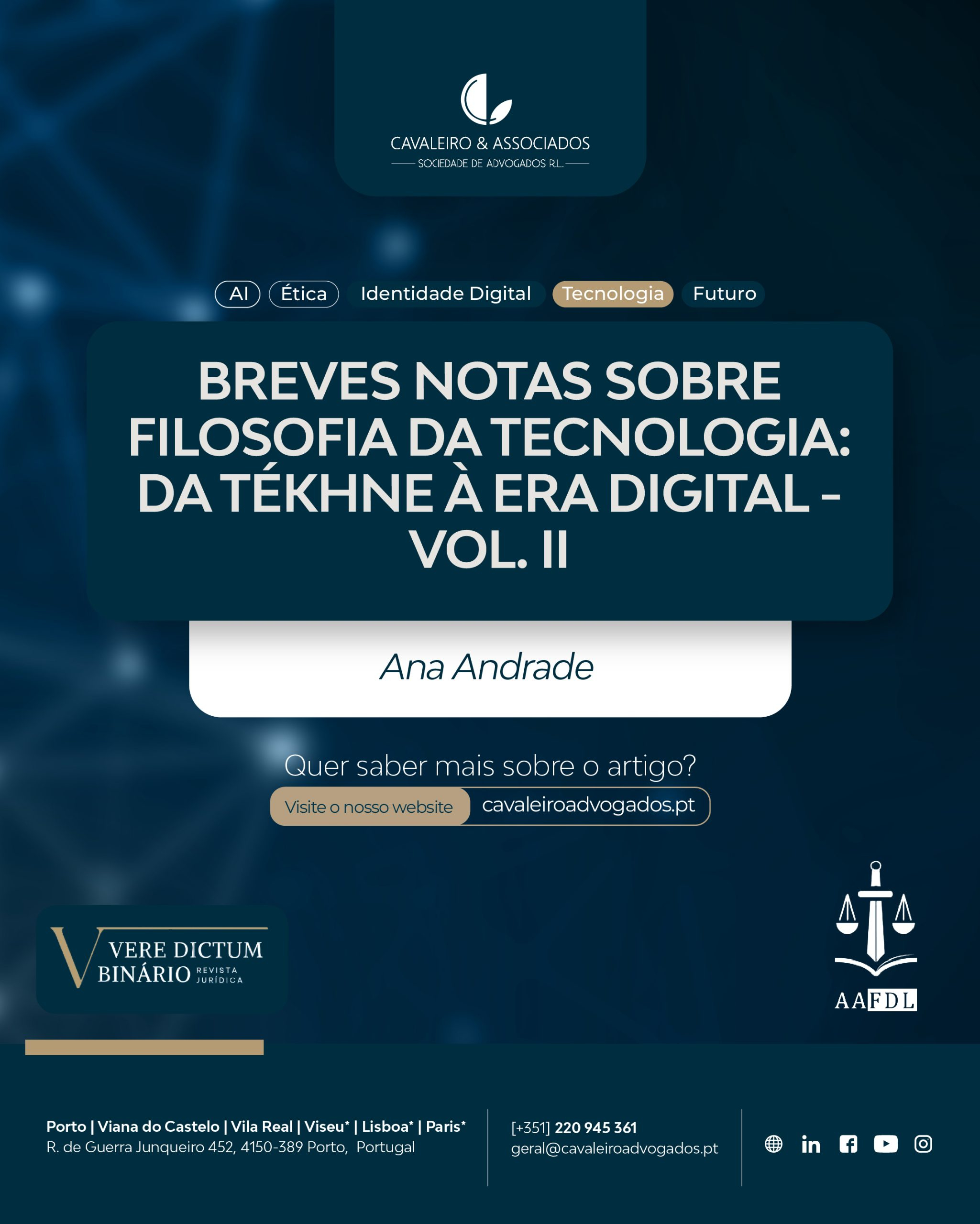 BREVES NOTAS SOBRE FILOSOFIA DA TECNOLOGIA DIGITAL: DA TÉKHNE À ERA DIGITAL – VOL. II