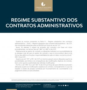 Regime Substantivo dos Contratos Administrativos