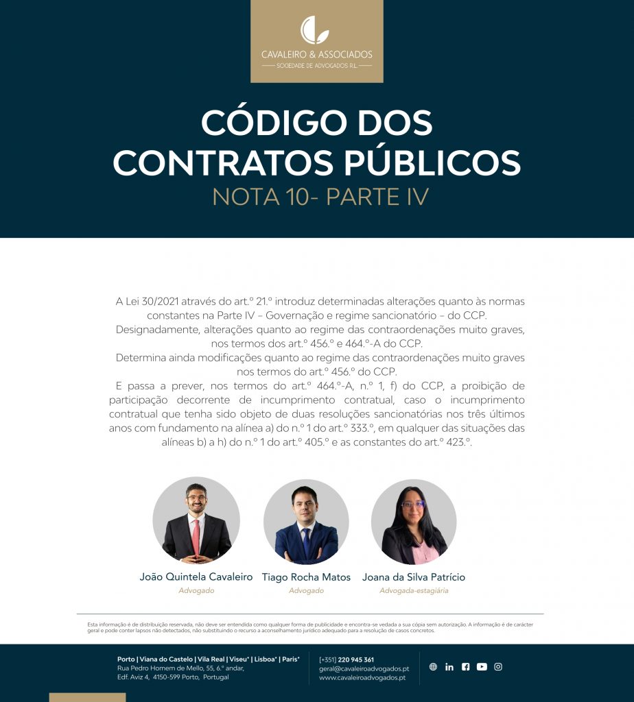 CÓDIGO DOS CONTRATOS PÚBLICOS