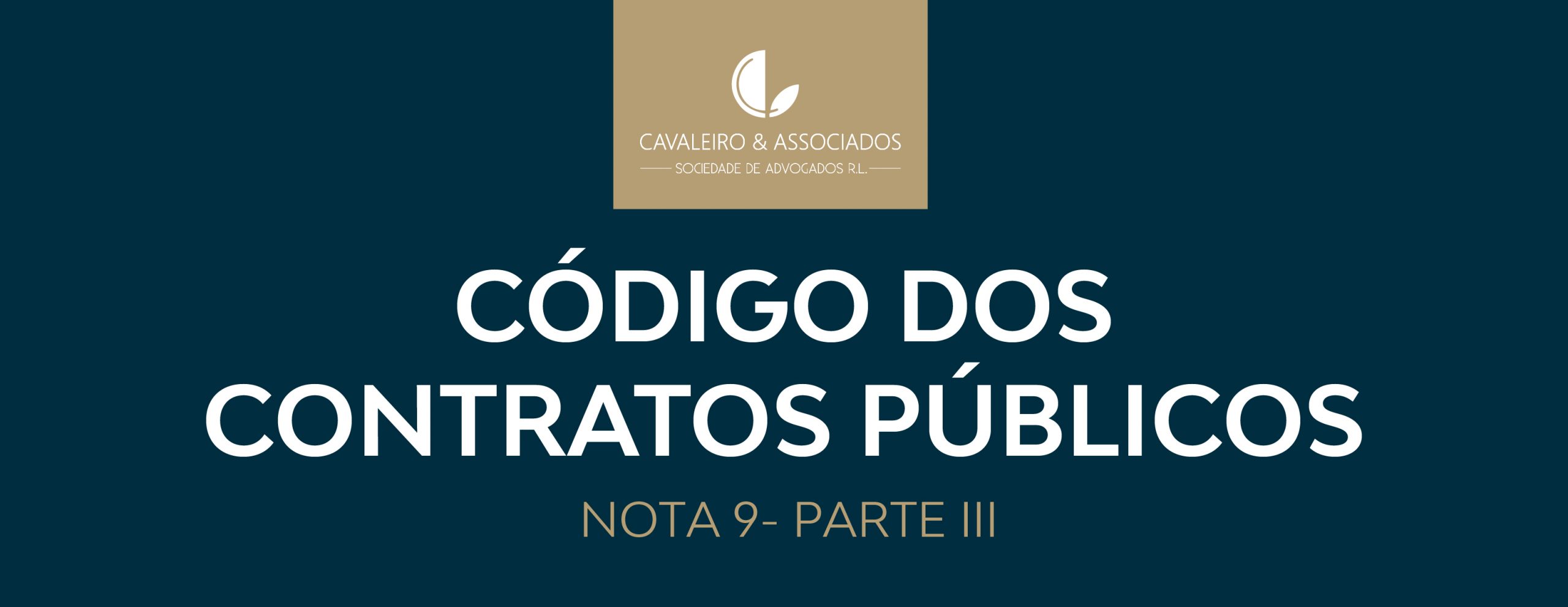 CÓDIGO DOS CONTRATOS PÚBLICOS