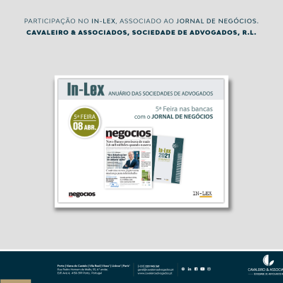 Participação no IN-LEX, associado ao jornal de negócios.