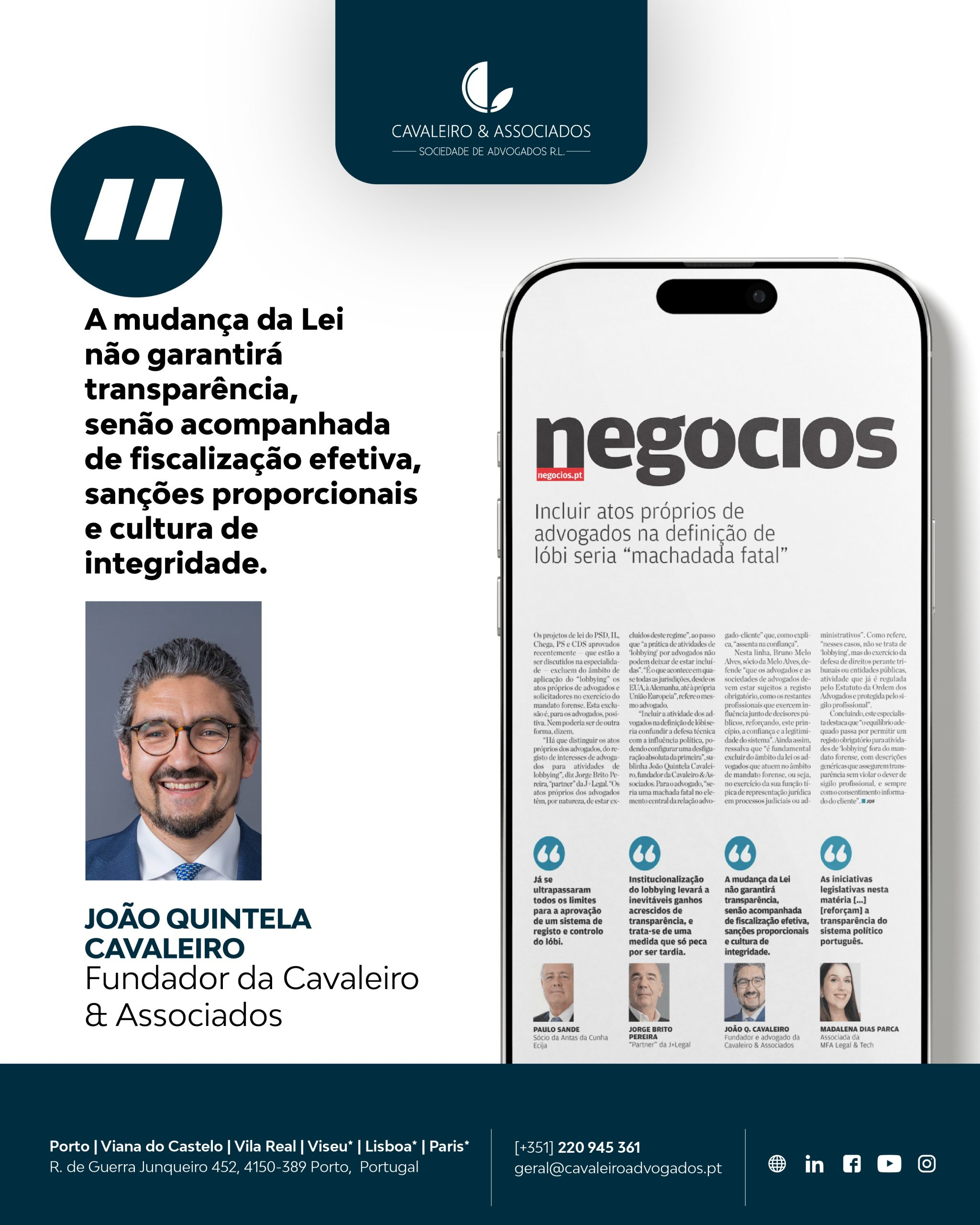 Alteração da regulamentação do lóbi em Portugal: avanços e desafios