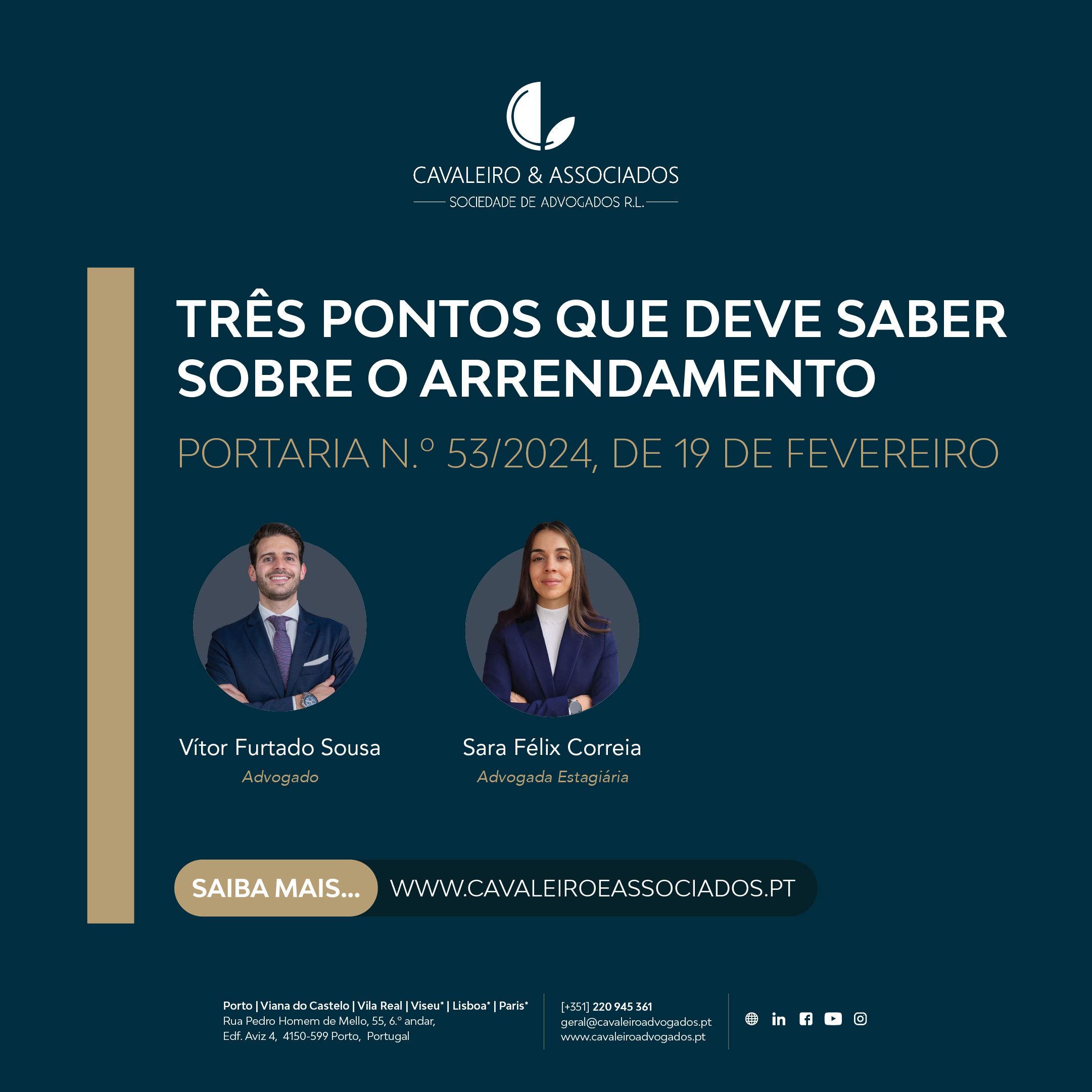 Três pontos que deve saber sobre o Arrendamento