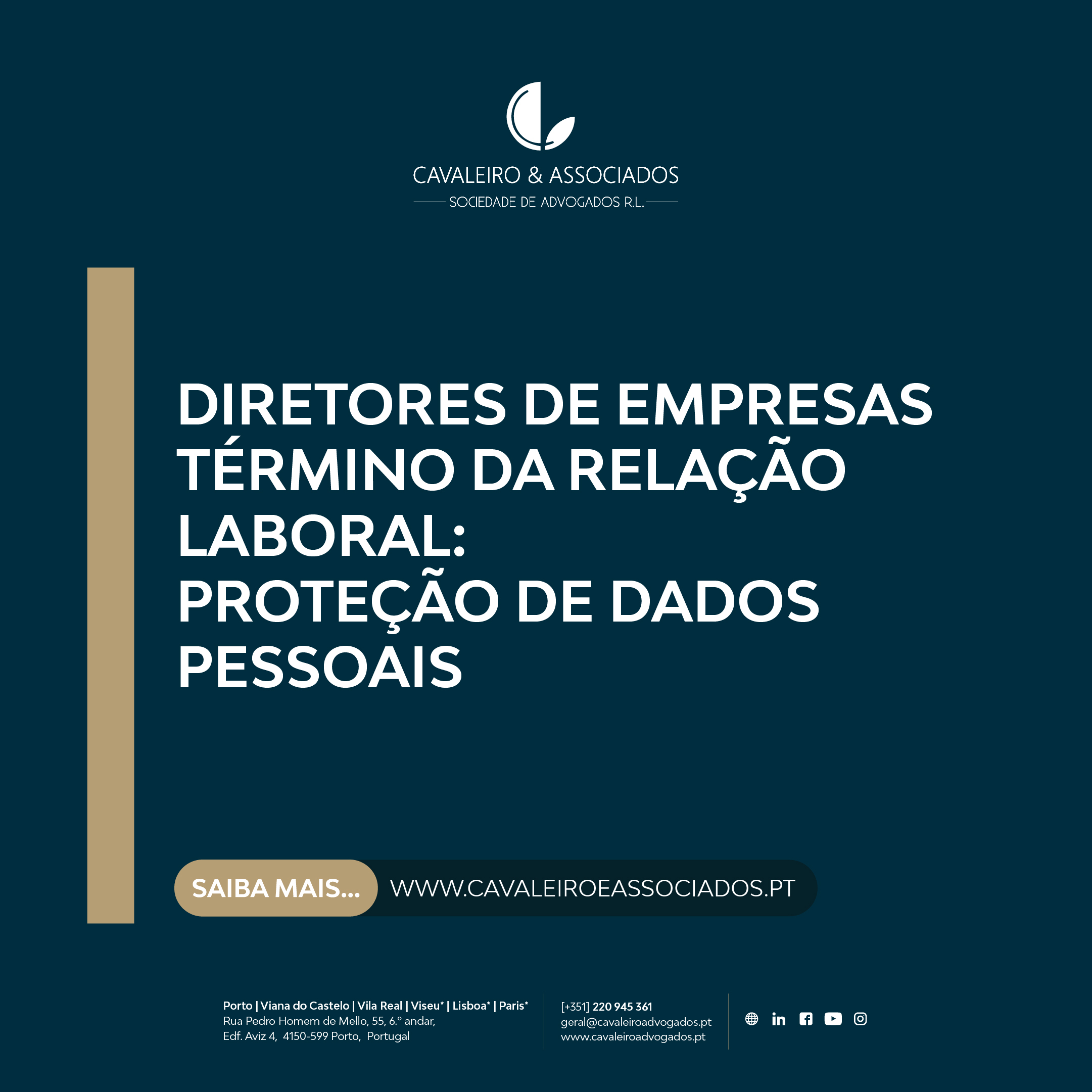 Diretores de empresas: término da relação laboral: Proteção de Dados Pessoais