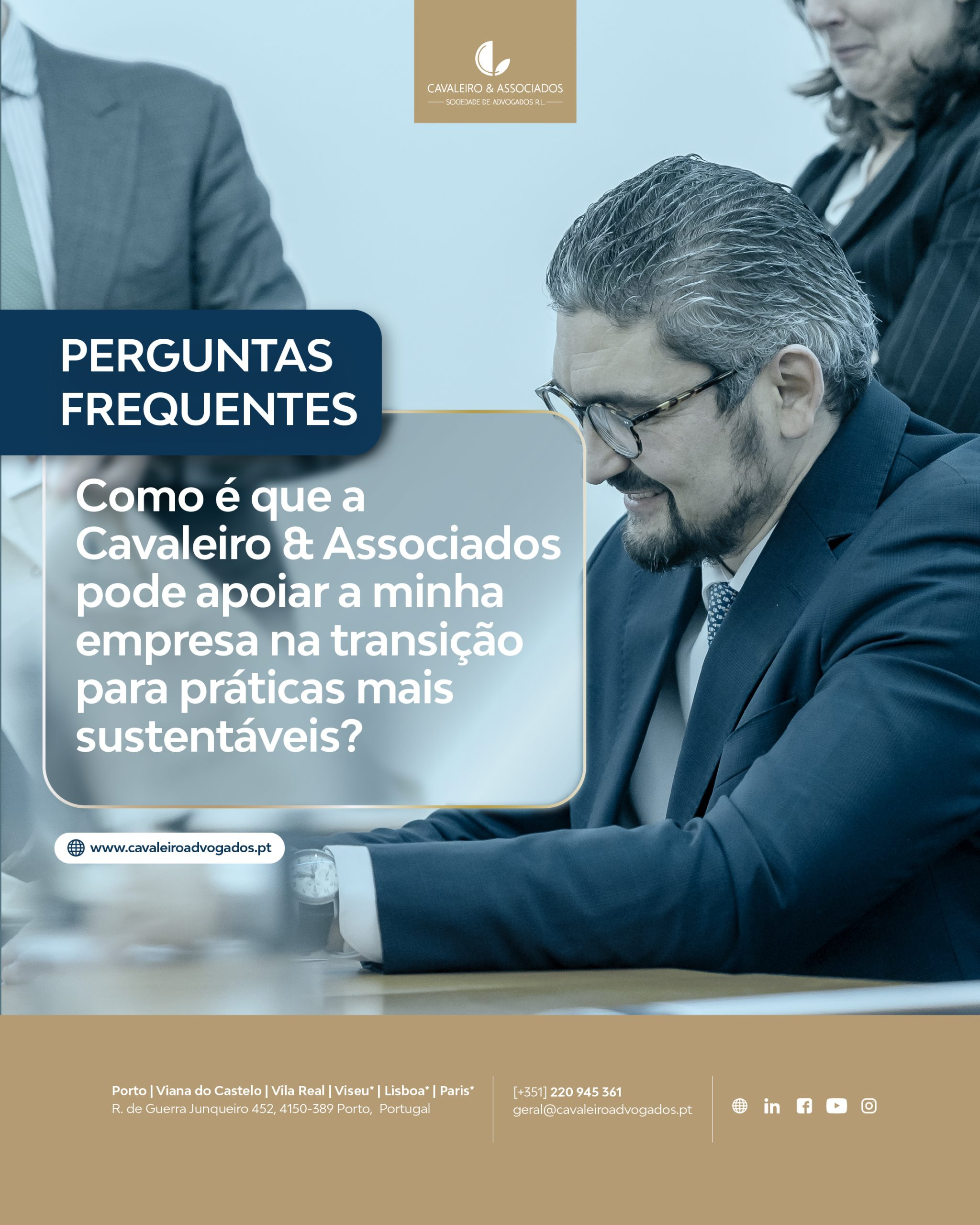 Como é que a Cavaleiro & Associados pode apoiar a minha empresa na transição para práticas mais sustentáveis? FAQs