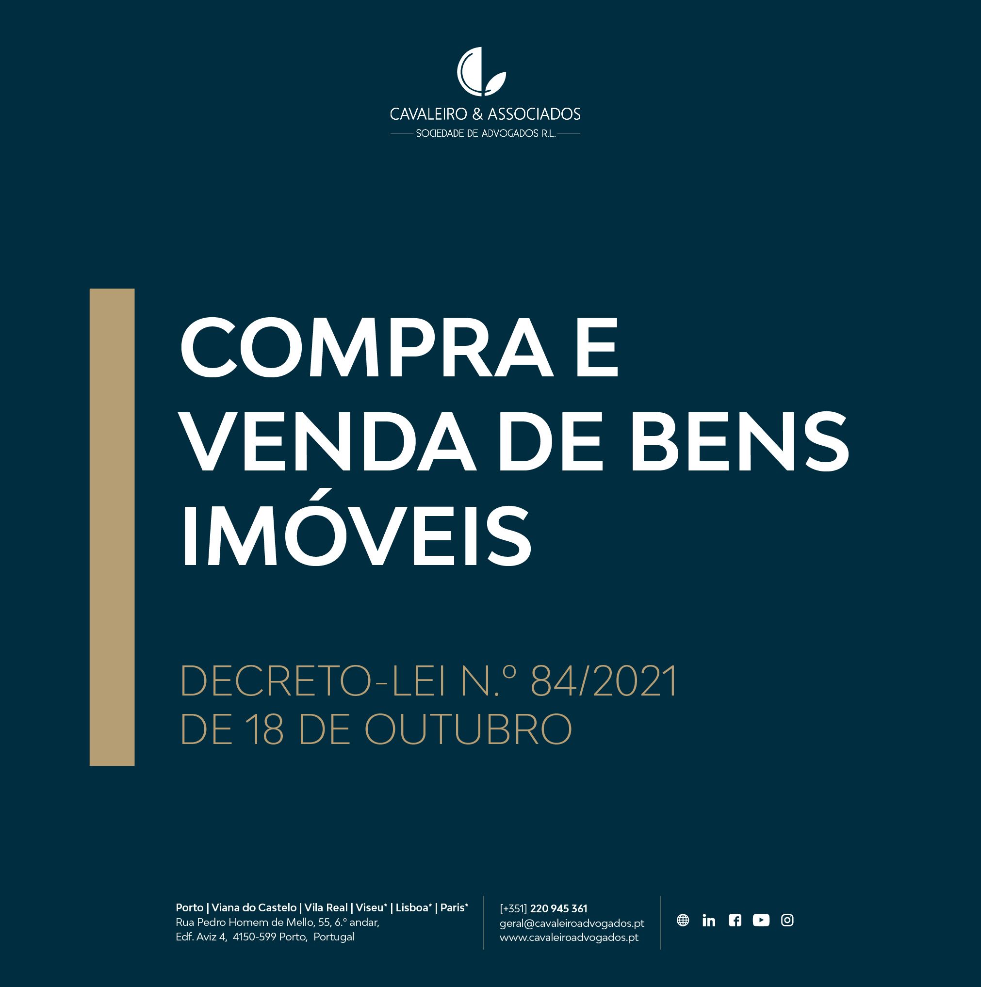 COMPRA E VENDA DE BENS IMÓVEIS | DECRETO-LEI N.º 84/2021, DE 18 DE OUTUBRO