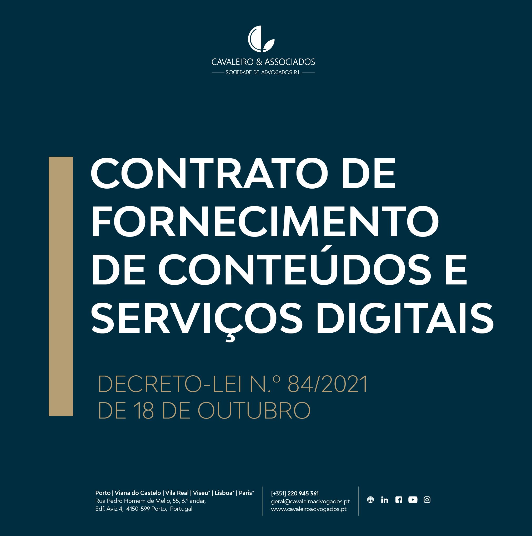 CONTRATO DE FORNECIMENTO DE CONTEÚDOS E SERVIÇOS DIGITAIS | DECRETO-LEI N.º 84/2021, DE 18 DE OUTUBRO